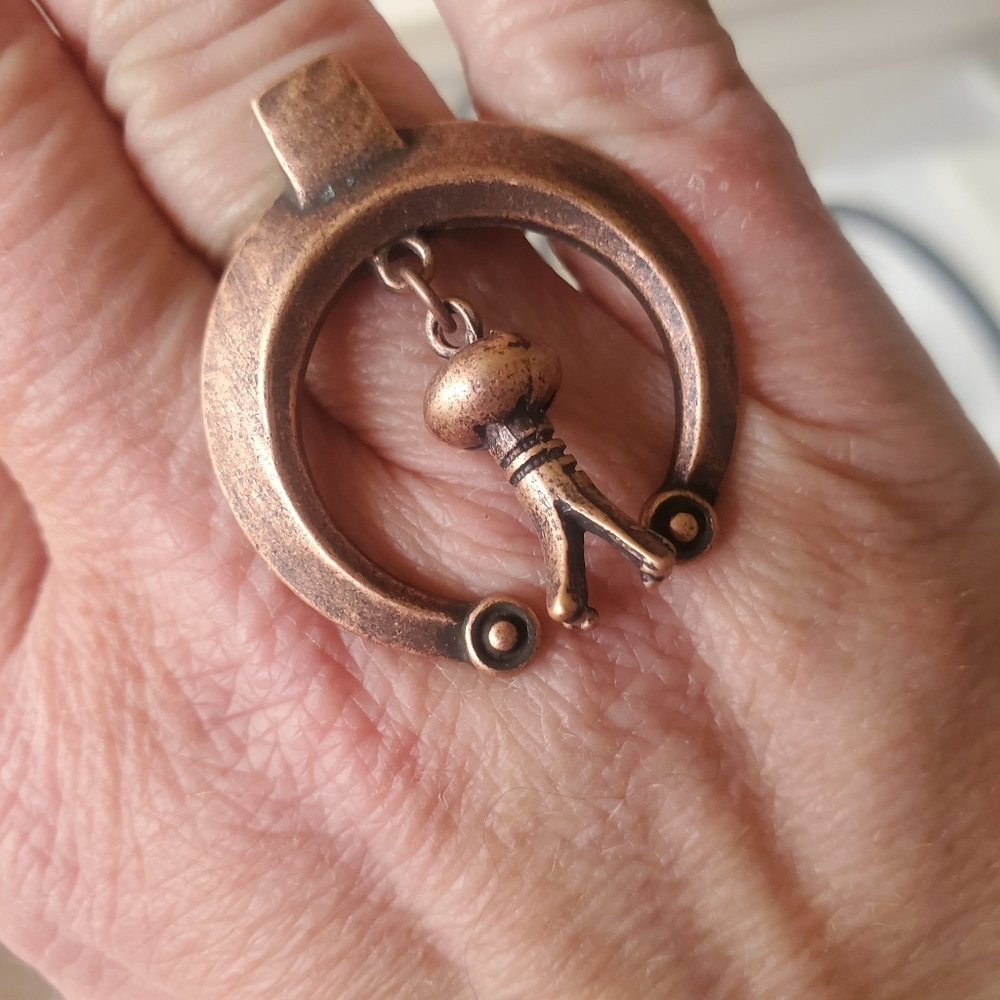 Boho Hippie Naja Squash Blossom charm native vtg inspired ring - Picture 7 of 8
